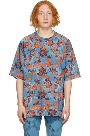 VERSACE Blue Tapestry T-Shirt