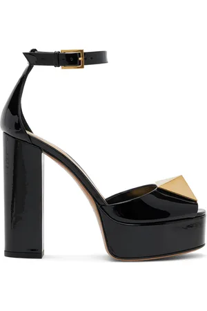 VALENTINO GARAVANI Black One Stud Platform Heels