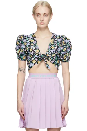 VERSACE Multicolor Front Tie Blouse