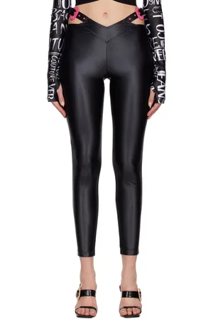 VERSACE Black Shiny Leggings