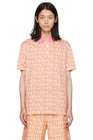 VERSACE Pink & Yellow Allover Polo