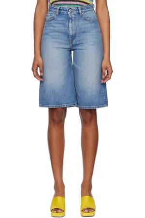 Ganni Blue Five-Pocket Denim Shorts