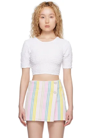 Ganni White Smocked T-Shirt
