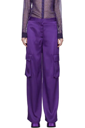 VERSACE Purple Wide-Leg Trousers