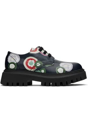 Marni Kids Navy Floral Derbys