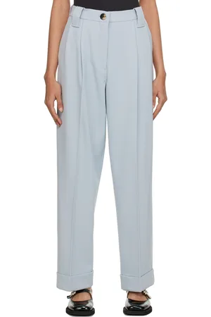 Ganni Gray Pleated Trousers
