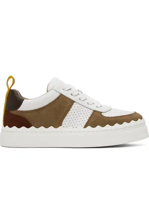 Chloé White & Brown Lauren Sneakers