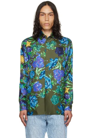 VERSACE Khaki Wildflower West Shirt