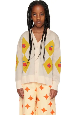 Tiny Cottons Kids Beige Diamonds Cardigan