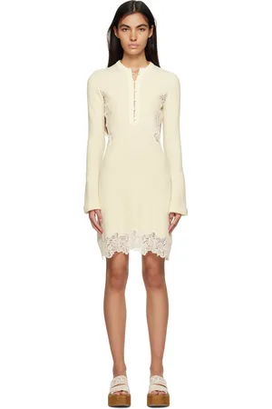 Chloé Off-White Crewneck Minidress