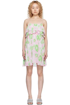Ganni Pink Pleated Minidress