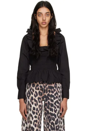 Ganni Black Smock Blouse