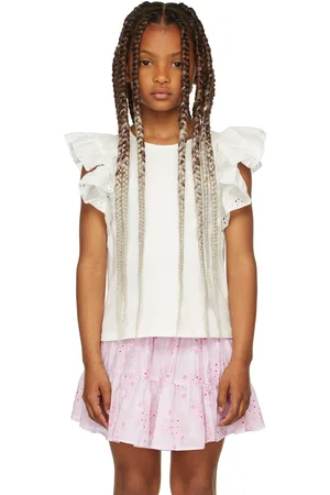Chloé Kids Off-White Ruffle Sleeve Shirt