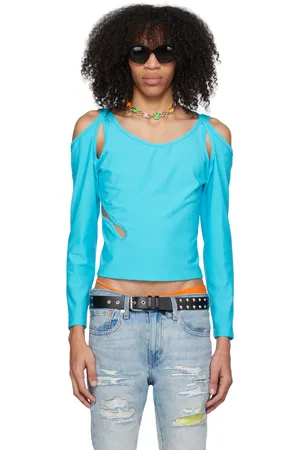 Marshall Columbia Blue Cutout Long Sleeve T-Shirt