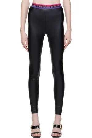 VERSACE Black Jacquard Leggings