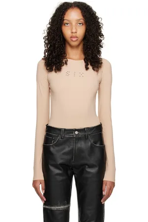 Maison Margiela Beige Studded Six Bodysuit