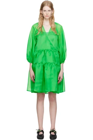 Cecilie Bahnsen Green Mirabelle Midi Dress