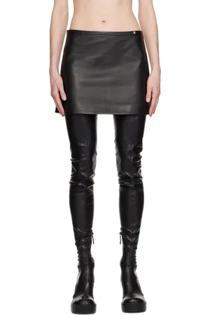 VERSACE Black Medusa Leather Miniskirt
