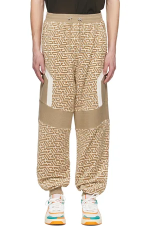 Balmain Khaki Pyramid Monogram Lounge Pants