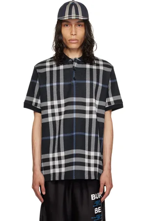 Burberry Navy Check Polo