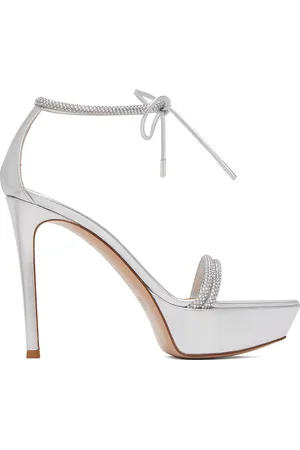 Gianvito Rossi Silver Burma Heeled Sandals