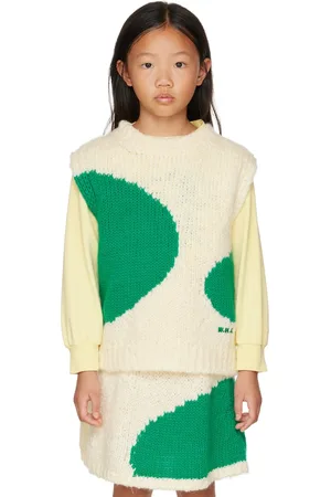 Weekend House Kids Kids Off-White & Green Dot Vest