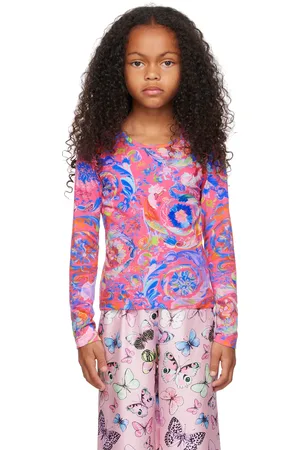 VERSACE Kids Pink Kaleidoscopic Barocco T-Shirt