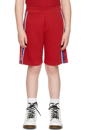 Moncler Kids Red Striped Shorts
