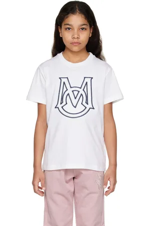 Moncler Kids White Embroidered T-Shirt