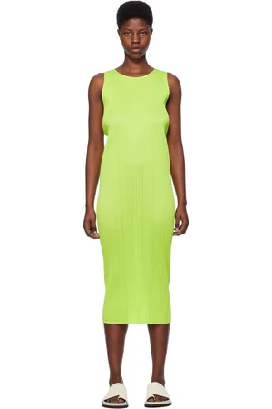 PLEATS PLEASE ISSEY MIYAKE Green Basics Maxi Dress