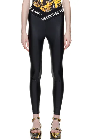 VERSACE Black Asymmetric Leggings