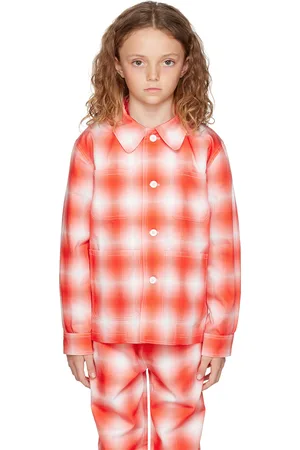 Charles Jeffrey Loverboy SSENSE Exclusive Kids Red & White Workwear Jacket