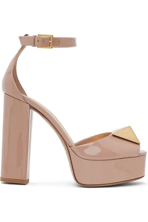 VALENTINO GARAVANI Beige One Stud Platform Heels