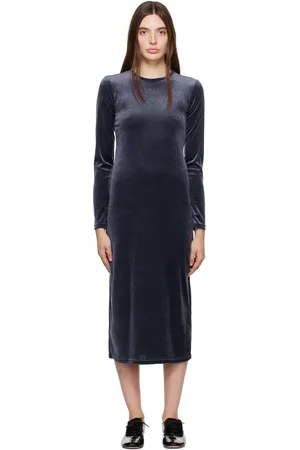 Max Mara Navy Crewneck Midi Dress