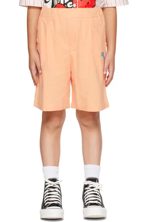 The Campamento Kids Orange Dolphin Embroidery Shorts