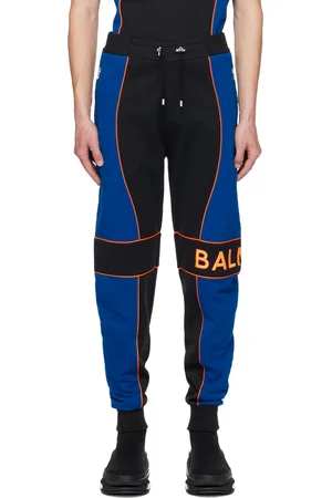 Balmain Black & Blue Paneled Joggers