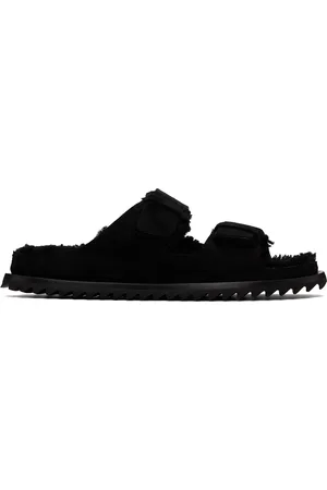 Officine creative Black Shearling Introspectus 003 Sandals