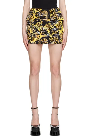VERSACE Black Cady Miniskirt