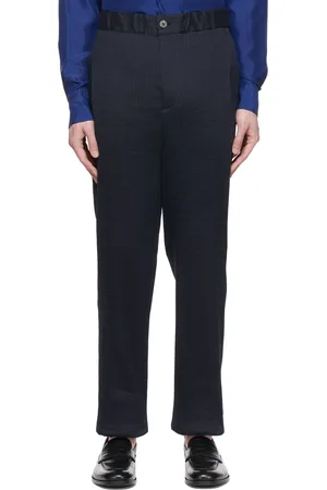 Giorgio Armani Navy Cotton Trousers