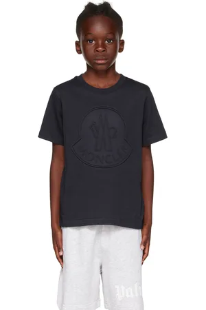 Moncler Kids Navy Embossed T-Shirt