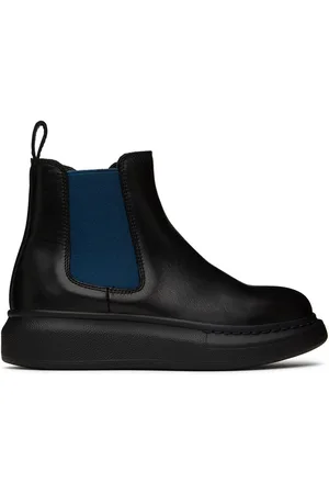 Alexander McQueen Kids Black & Navy Oversized Chelsea Boots