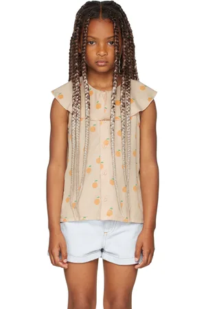 Tiny Cottons Kids Beige Oranges Tank Top