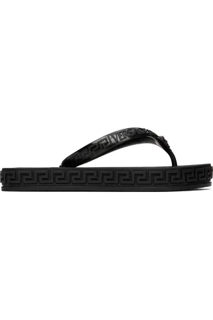 VERSACE Black Greca Sandals