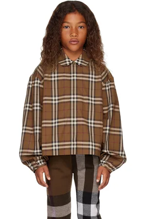 Burberry Kids Brown Check Blouse