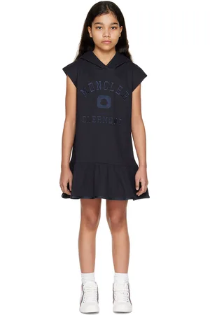 Moncler Kids Navy Embroidered Dress