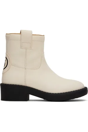 Maison Margiela Kids Off-White Leather Boots