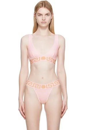 VERSACE Pink Greca Border Bralette