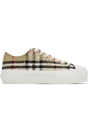 Burberry Beige Tweed Jack Sneakers