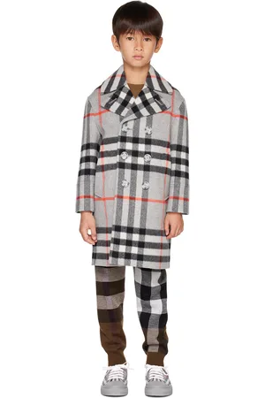 Burberry Kids Gray Check Coat