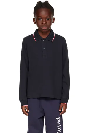 Moncler Kids Navy Tricolor Polo